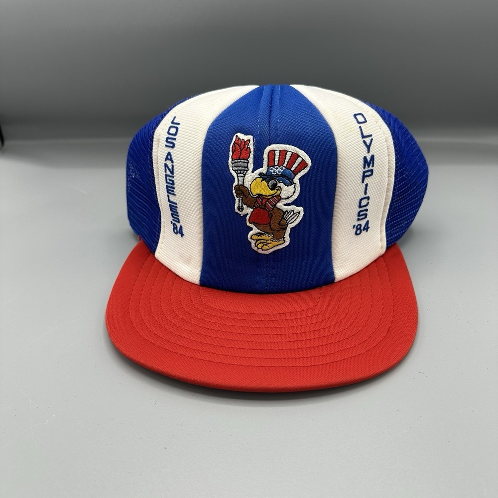 Vintage Los Angeles 1984 Olympics Hat Cap Snap Back Mens One Size Blue Red 80s